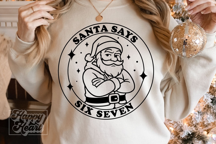 Grunge Santa Says Six Seven SVG PNG Funny Christmas Teen
