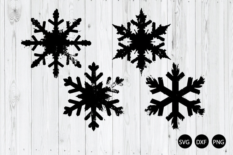 Grunge Snowflake SVG, Distressed Winter SVG, Christmas SVG example image 1
