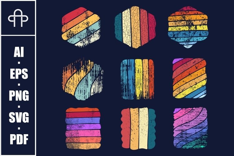Grunge vintage retro background set collection
