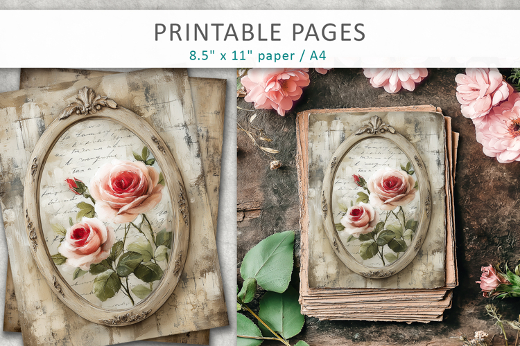 romantic junk journal pages