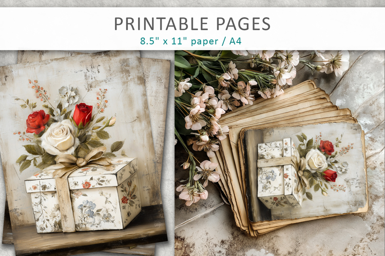 grunge wedding gift junk journal pages