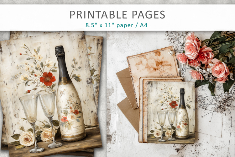 printable wedding junk journal pages