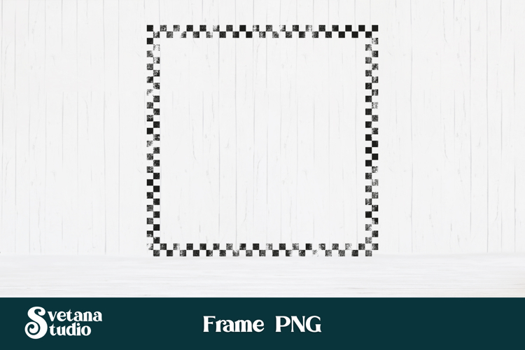 Grunge square checkered frame clipart PNG design