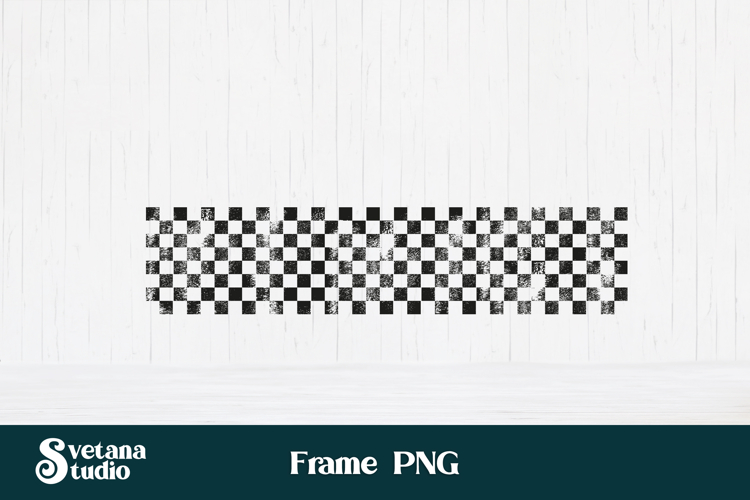 Grunge square checkered frame clipart PNG design