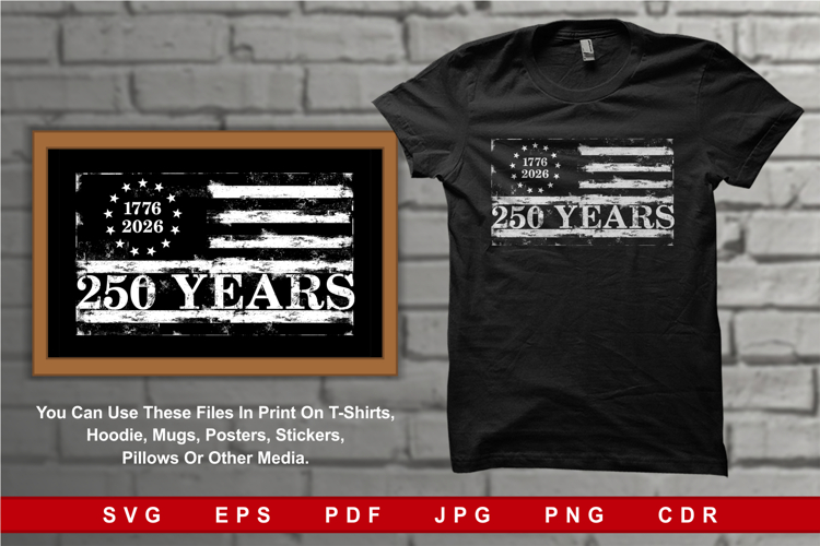 Grungy flag shows 1776 to 2026