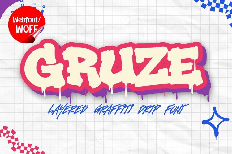 Gruze Webfont Layered Graffiti Drip Font | Bold Urban example image 1