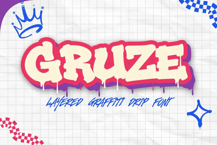 Gruze Layered Graffiti Drip Font | Bold Urban Street Art