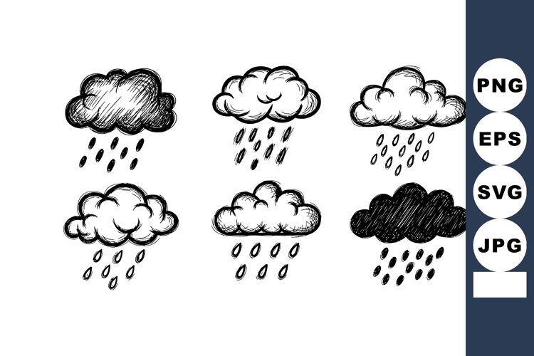 Cloud With Rain Clipart Image 3