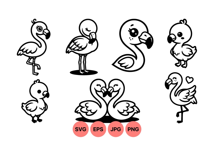 Cute Flamingo Clipart 