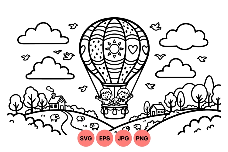 Hot Air Balloon Clipart Image 20