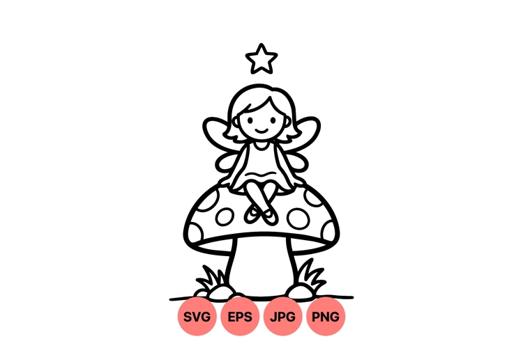 Star Clipart Black and White Image 17