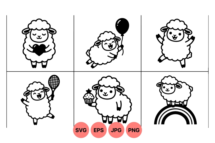 Adorable Cartoon Sheep Clipart For Kids Design