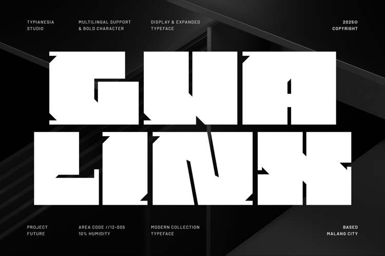 Gualinx - Modern Expanded Bold Sans Serif Font example image 1