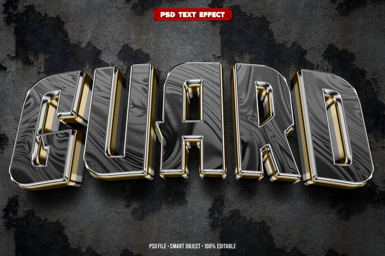 Guard 3D editable text effect