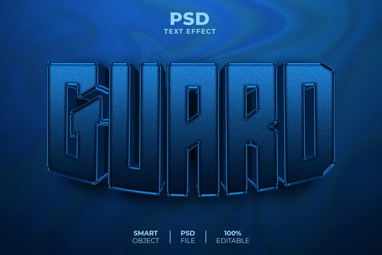 Guard 3D editable text effect