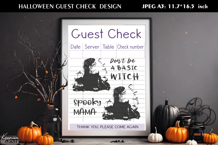 Halloween Witch Guest Check|Printable Spooky Poster