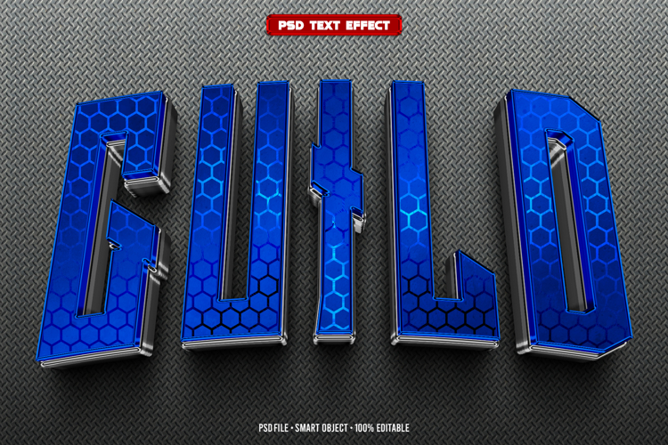 Guild 3D editable text effect