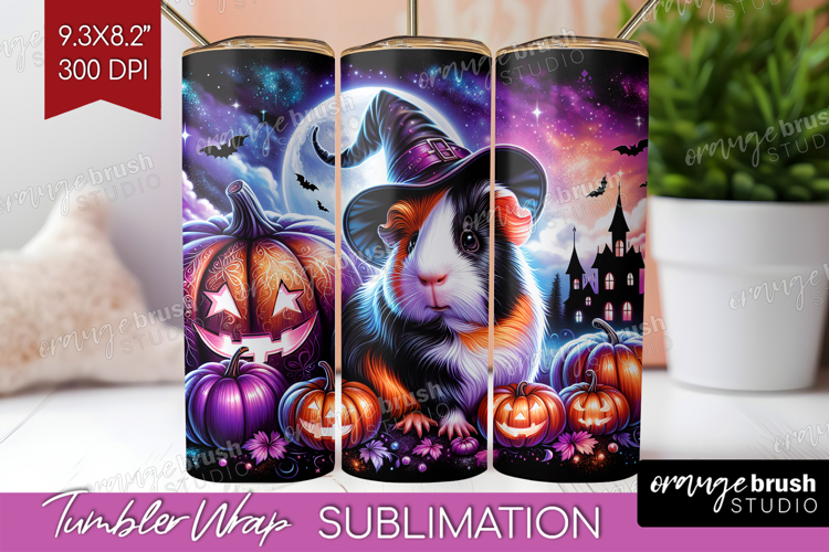 Guinea Pig Halloween Tumbler Wrap Cute Animal Tumbler PNG