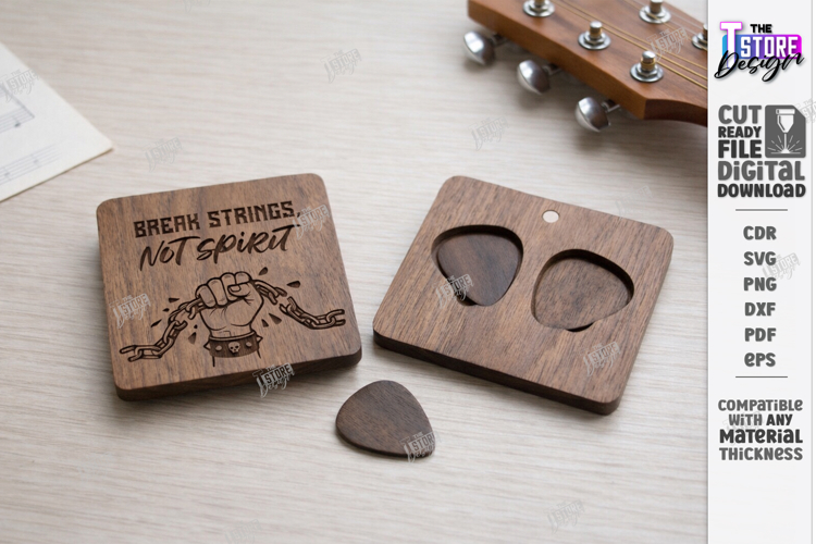Guitar Pick Holder Laser Cut | Storage Box | Square Pick Box