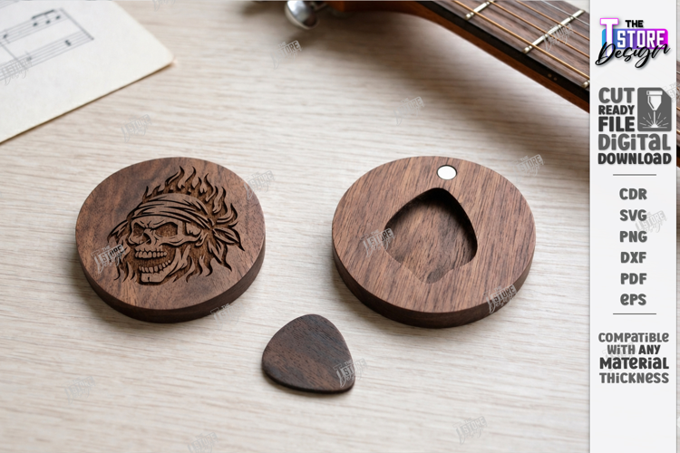 Guitar Pick Holder Laser Cut | Storage Box | Heart Pick Box
