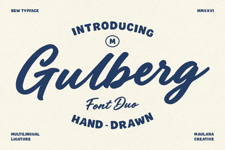 Gulberg Font Duo Cursive Script Display Typeface example image 1