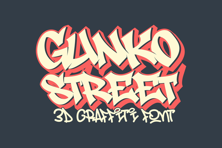 Gunko Street - 3D Layered Graffiti Font