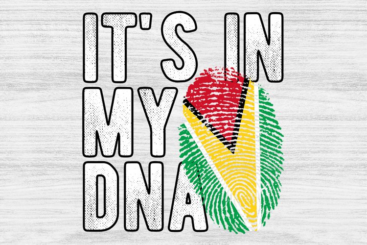 It's in my DNA Guyana Flag Fingerprint PNG Sublimation example image 1