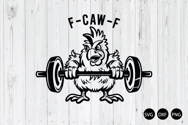 Funny F-Caw-F Chicken SVG, Screaming Rooster Meme SVG