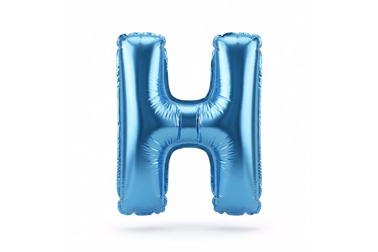 Blue Metallic Letter H Foil Balloon Party Decoration example image 1