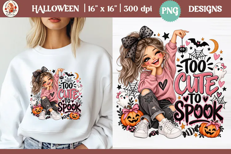 Cute Halloween sublimation PNG trendy girls |Girly Halloween