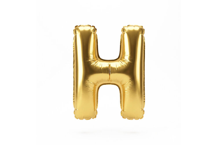 Golden Metallic Letter H Foil Balloon Party Decoration example image 1