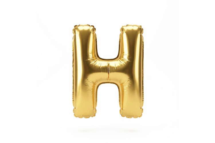 Golden Metallic Letter H Foil Balloon Party Decoration