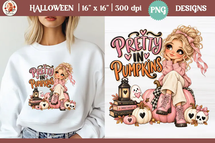 Cute Halloween sublimation PNG trendy girls |Girly Halloween