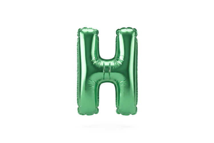 Green Metallic Letter H Foil Balloon Party Decoration