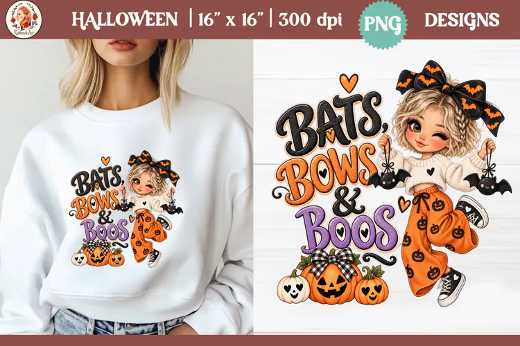 Cute Halloween sublimation PNG trendy girls |Girly Halloween