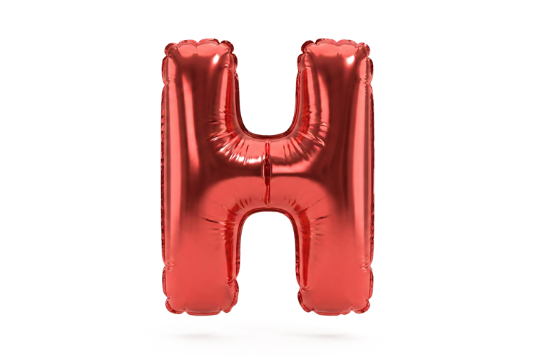 Red Metallic Letter H Foil Balloon Party Decoration