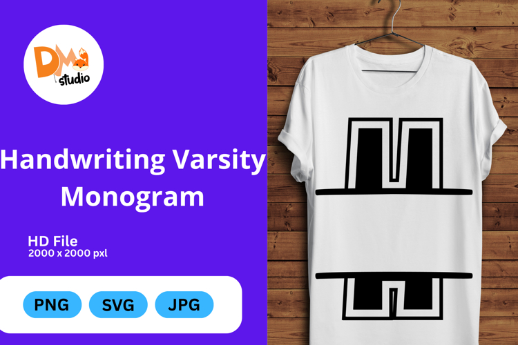 Handwriting Varsity Monogram