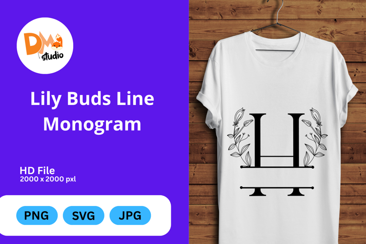 Lily Buds Line Monogram
