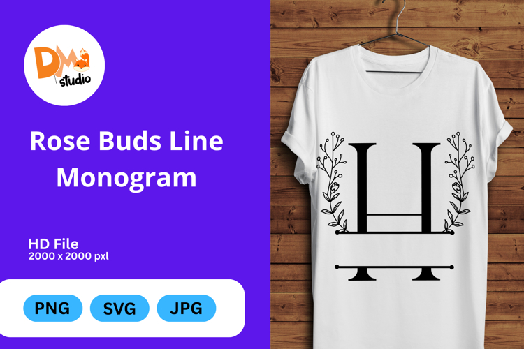 Rose Buds Line Monogram