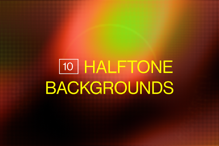 Retro and Vibrant Halftone Backgrounds - 10 Variations