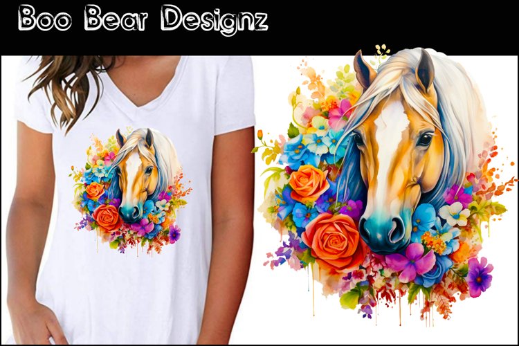 Watercolor Horse Sublimation design example image 1