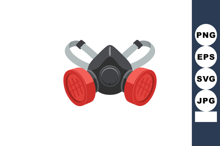 Protective respirator mask with red filters for safety and h