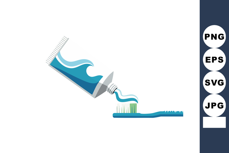 Toothpaste tube squeezing blue gel onto toothbrush bristles