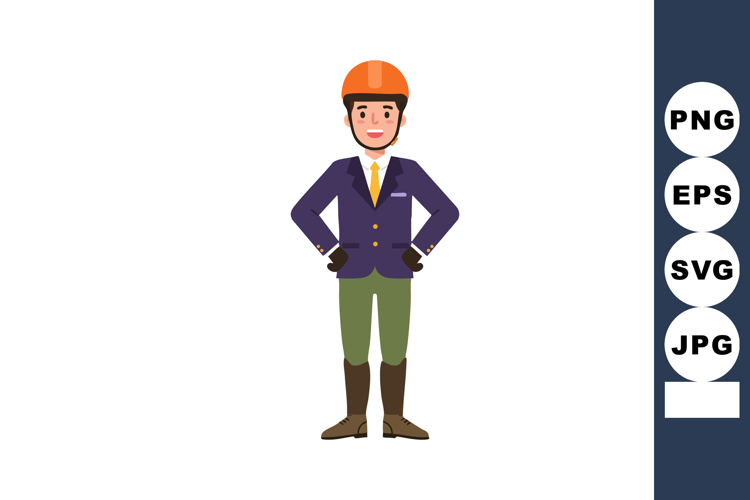 Young man wearing equestrian outfit with helmet and riding b