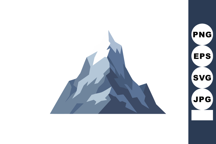 Mountain peak with snow caps vector illustration showing roc