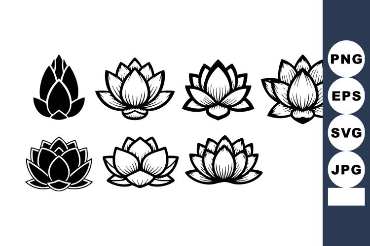 Flower Clipart Black And White Image 5