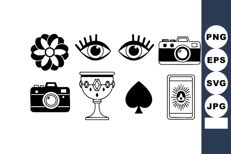 Flower Clipart Black And White Image 6