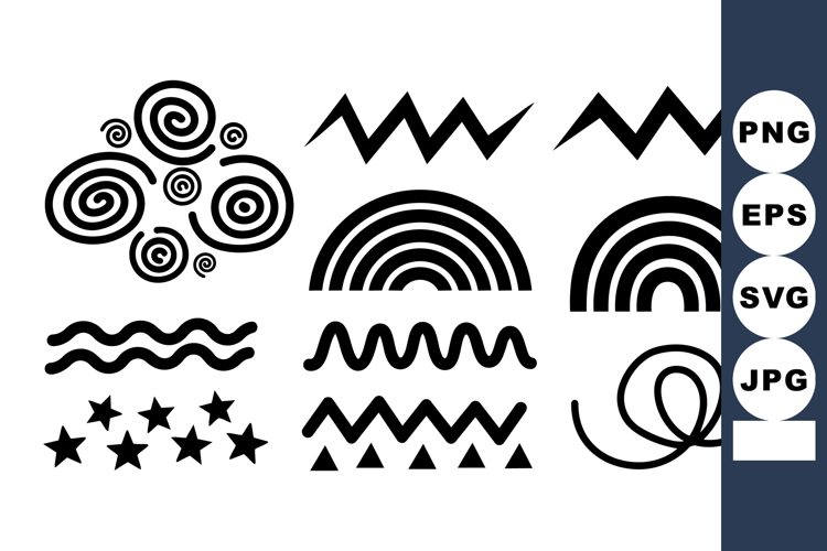 Black And White Wave Clipart Image 5
