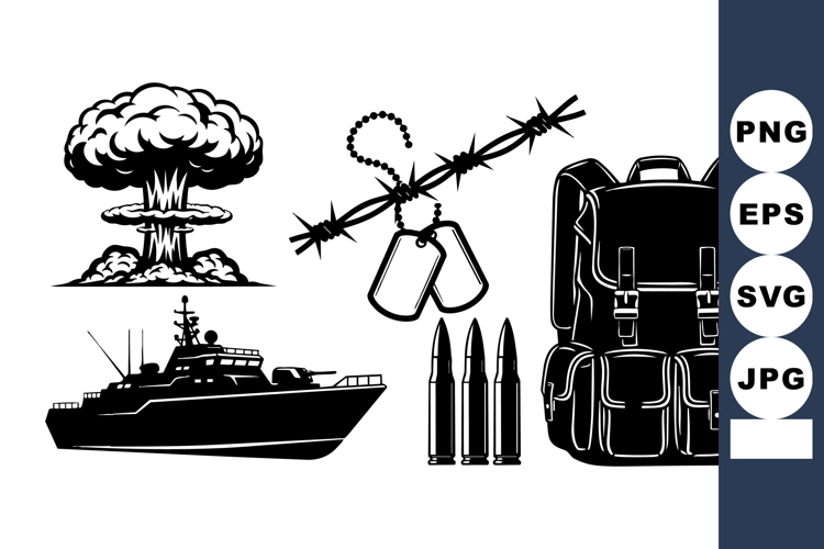 Military Tactical Vector Clipart Pack for Design Projects