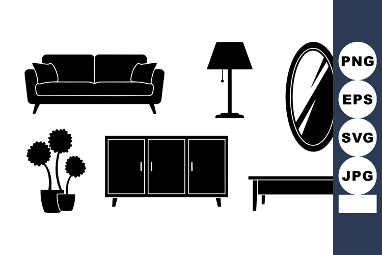 Plant Clipart Black and White Image 6